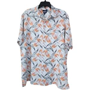 Croft & Barrow Easy Care Men's XL Birds Print Button-up Short Sleeve‎ Shirt